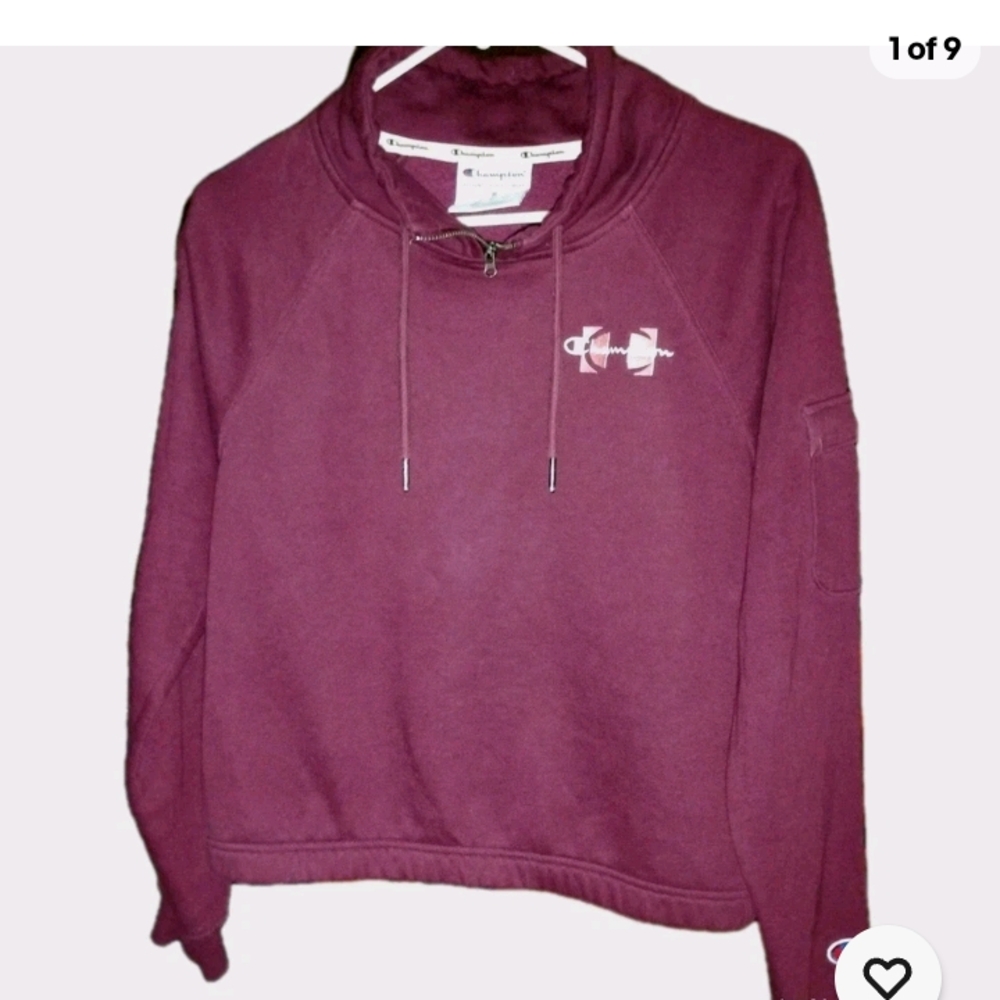 Champion Purple Cowl Neck Sweater with Embroidery